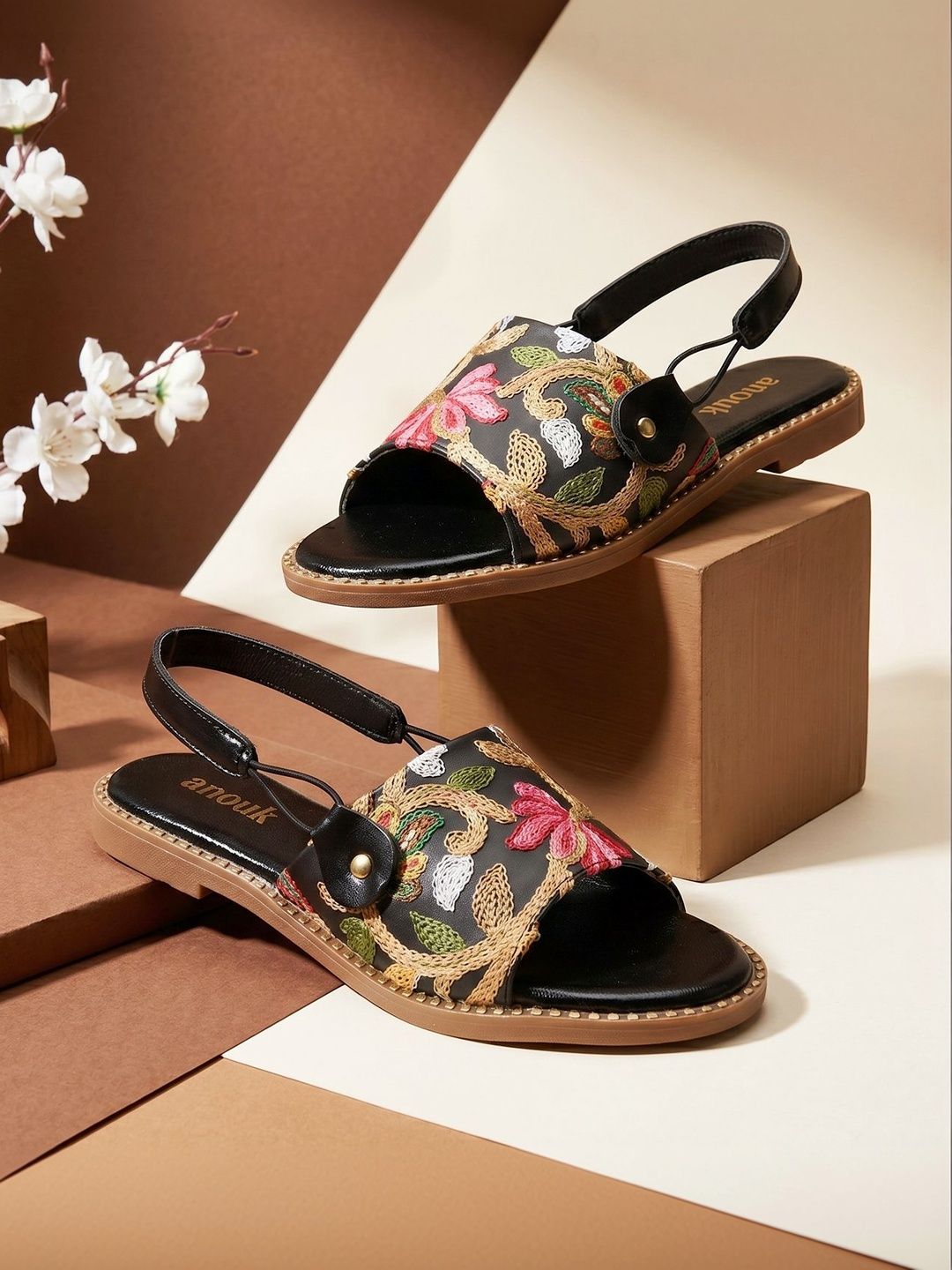 Anouk Women Embellished Open Toe Flats with Embroidered-picture-26