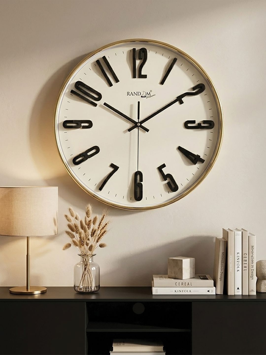 RANDOM White & Black Printed Contemporary Wall Clock-picture-24