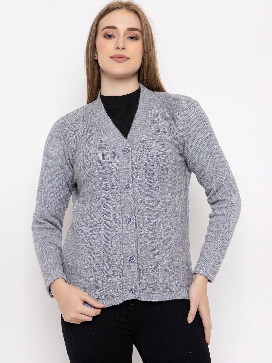 VENATORIA Self Design V Neck Sweater-picture-37