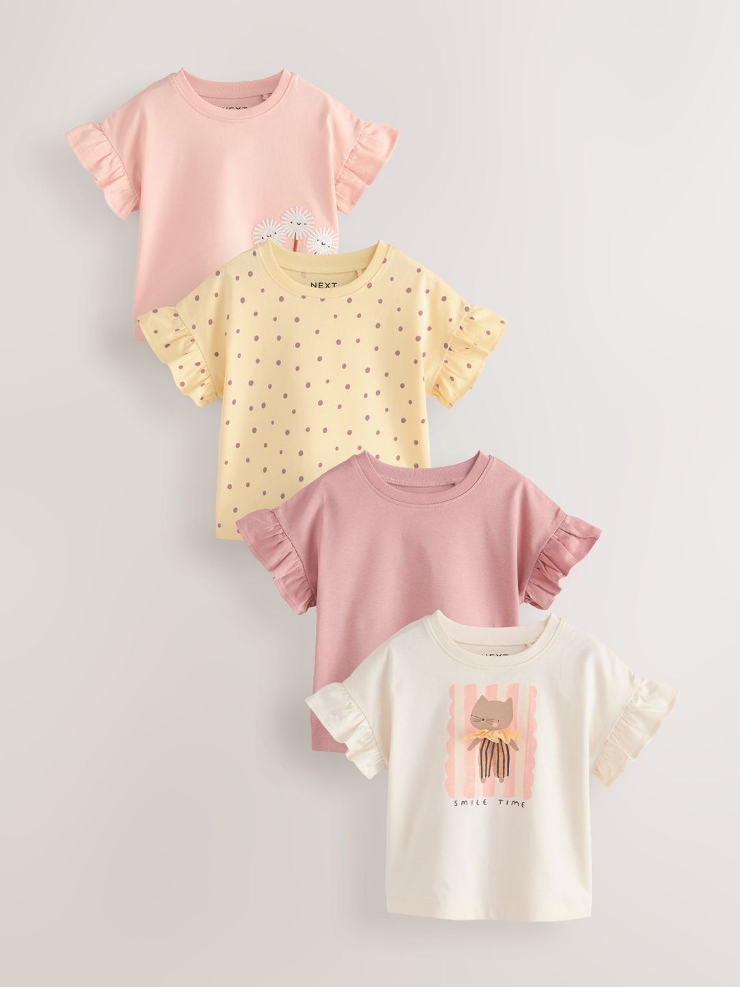 NEXT Girls Pack Of 3 Printed Pure Cotton T-shirt-picture-34