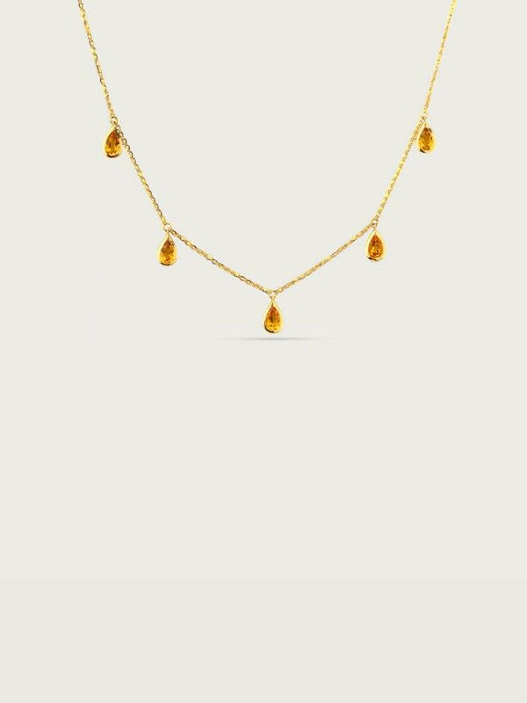 Mia by Tanishq 9KT Gold Warm Radiant Dark Citrine Necklace - 2.369 g-image-28