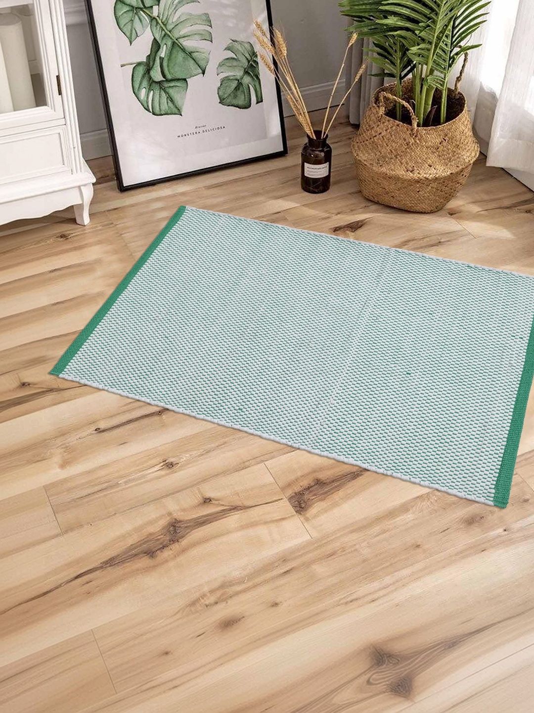 Homzz Green Cotton Anti-Skid Dhurrie-image-19