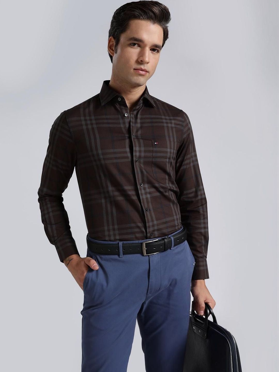 Tommy Hilfiger Checked Printed Regular Fit Cotton Formal Shirt-picture-11