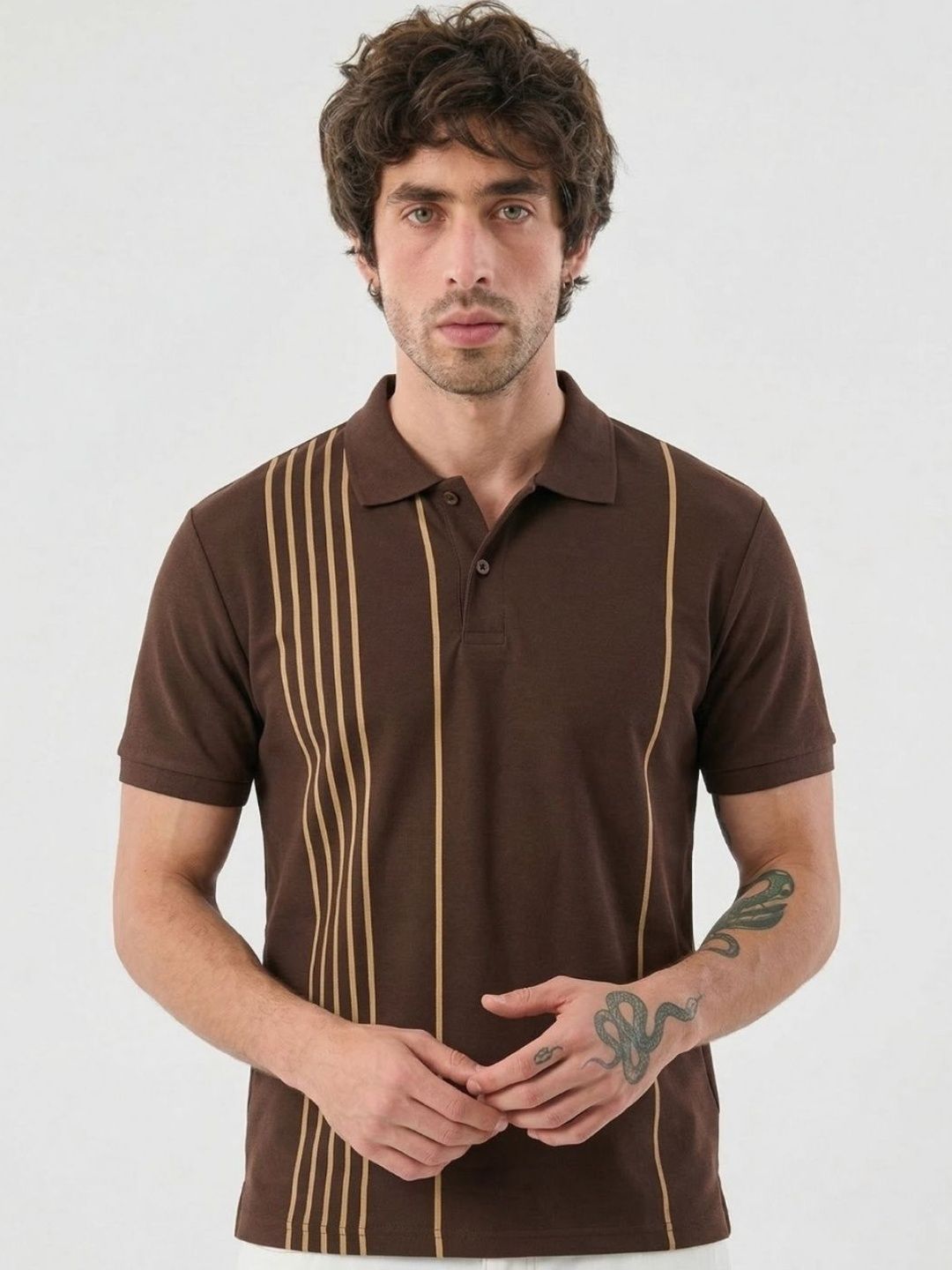 Moda Rapido Men Striped Polo Collar T-shirt-picture-28