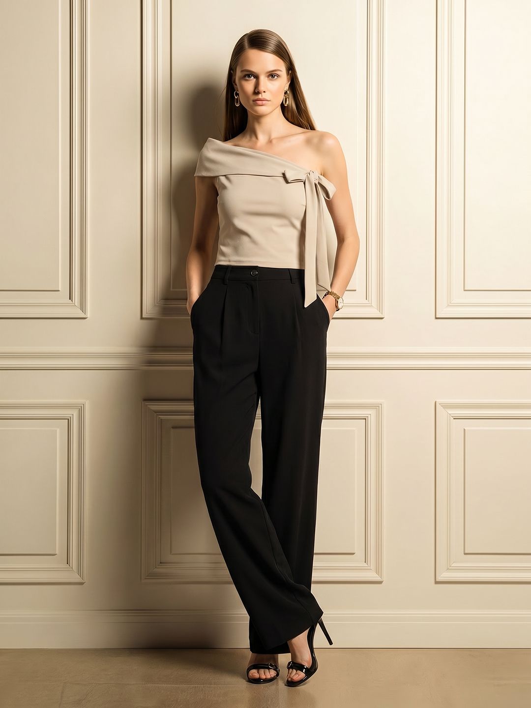 Chemistry Women Pleated Parallel Trousers-picture-23