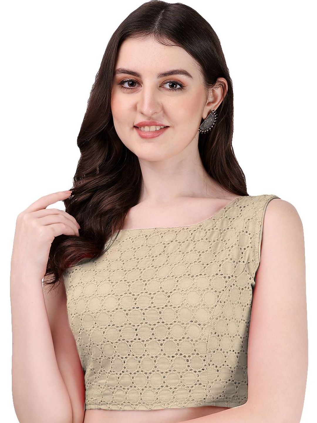 Moda Rapido Cotton Embroidered Sequinned Saree Blouse-picture-32