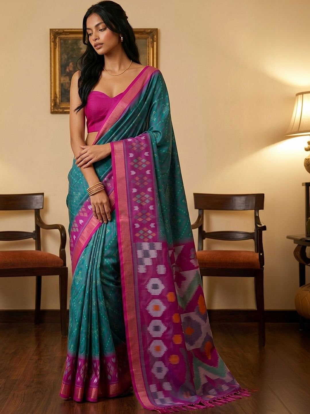 THREAD BOX Woven Design kat Saree-image-27