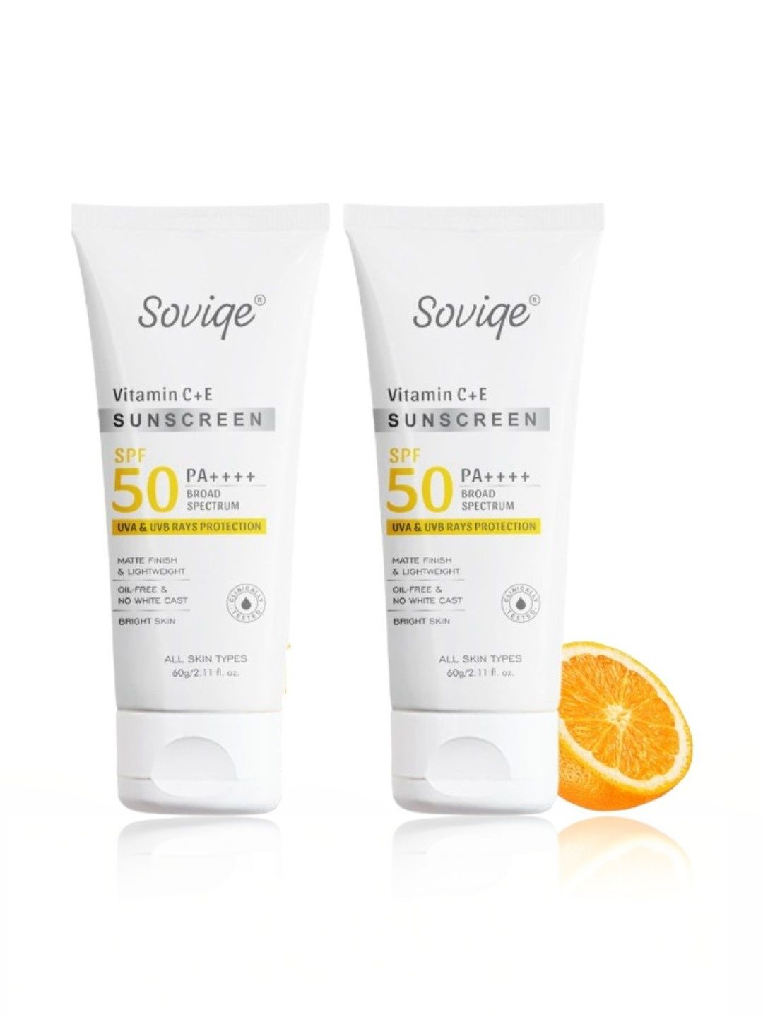 Soviqe Set Of 2 Vitamin C + E Sunscreen SPF 50 PA++++ - 60 g Each-picture-3