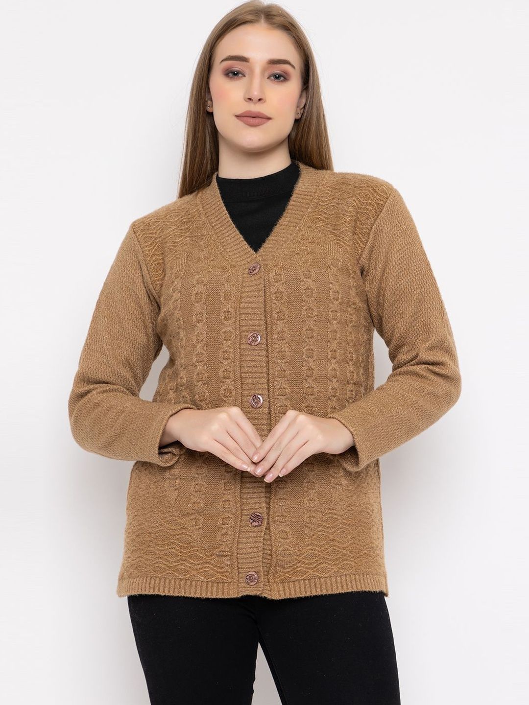 VENATORIA Self Design V Neck Sweater-picture-40
