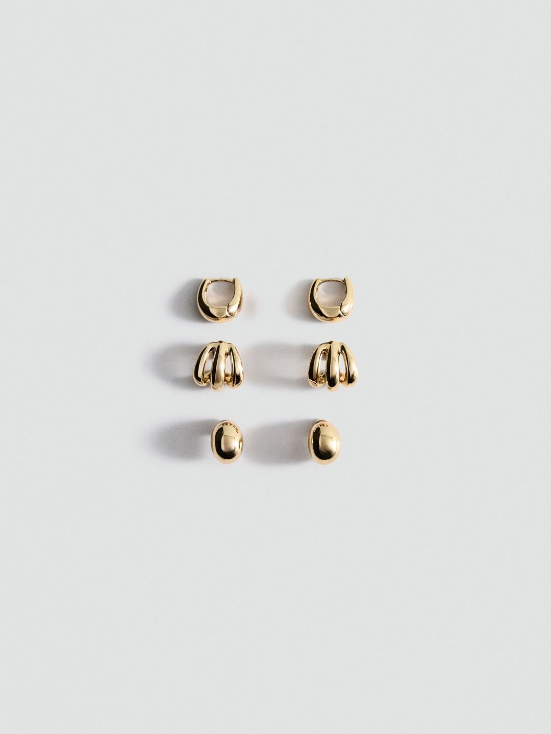 MANGO Pack of 3 Geometric Hoop Earrings-picture-48