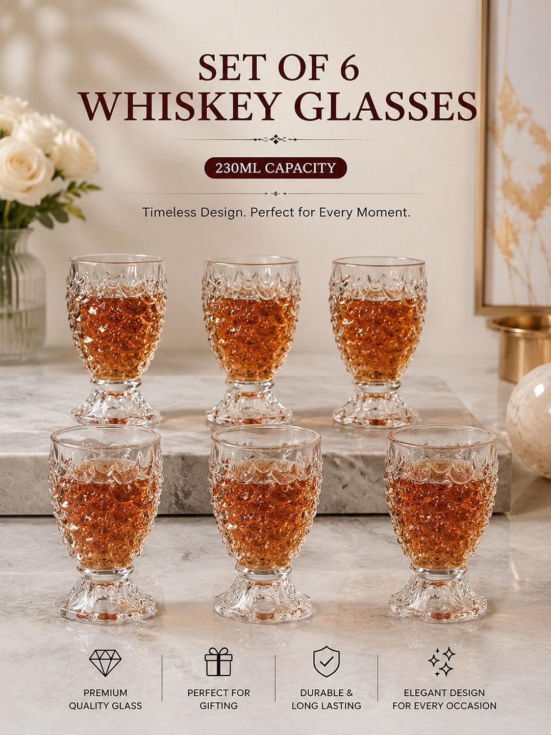 Bellemax Transparent 6 Glass Water Glass-picture-43