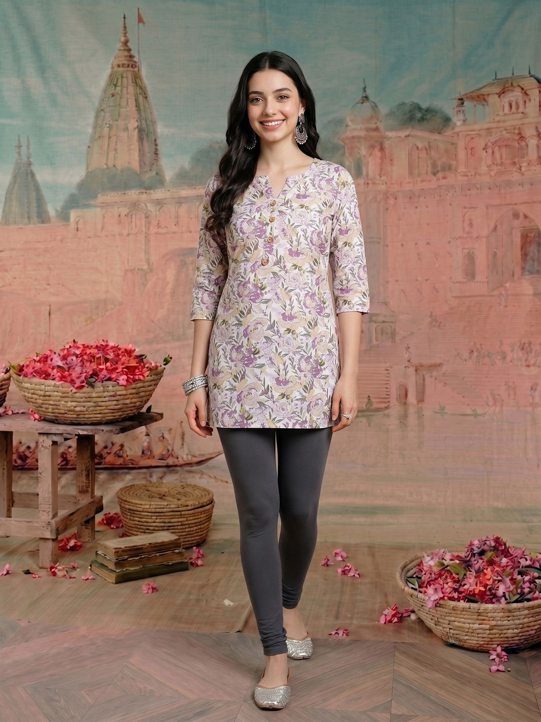 NAVYAAZRI Floral Print Cotton Top-picture-42