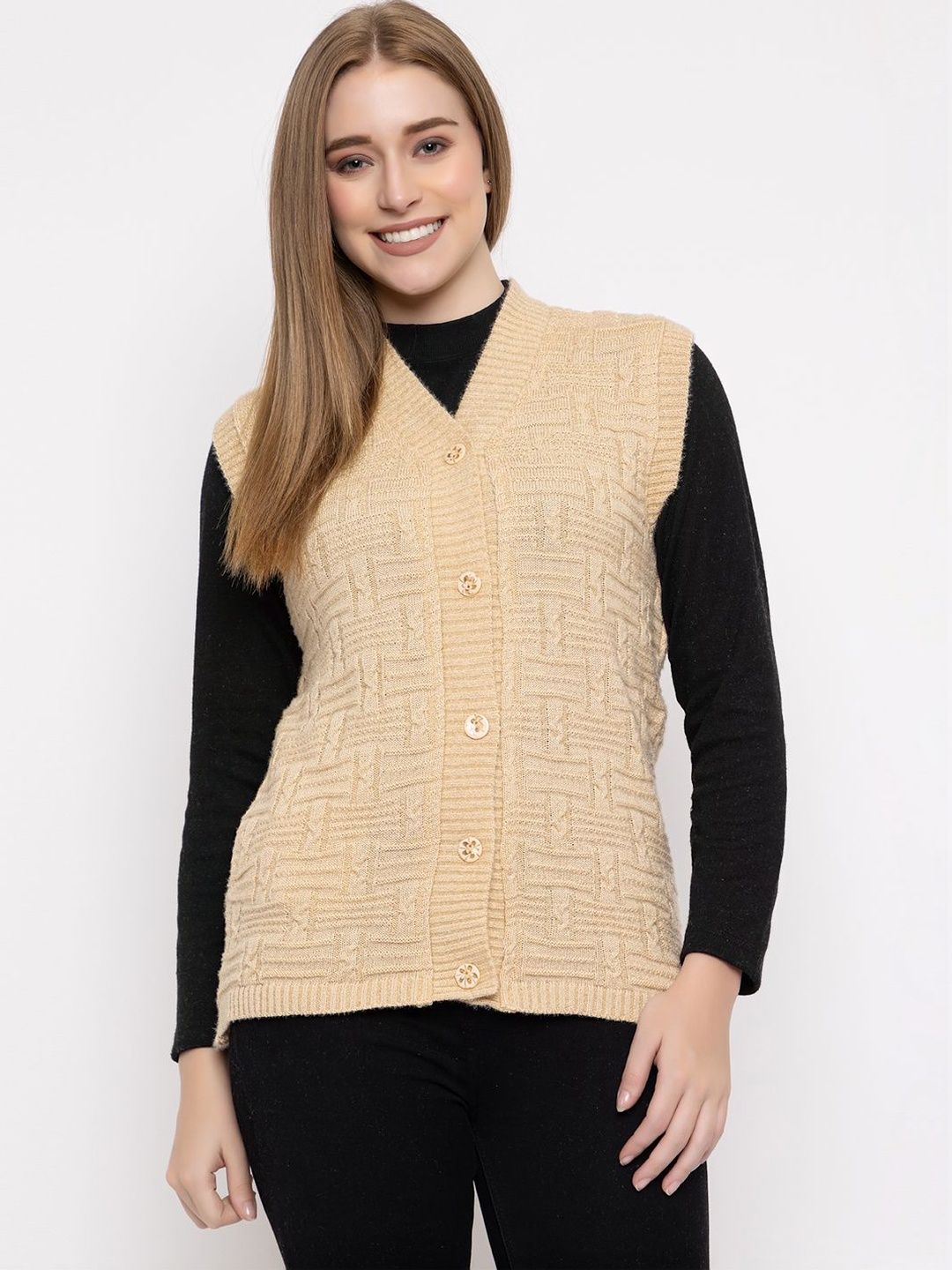 VENATORIA Self Design V Neck Sweater-picture-30