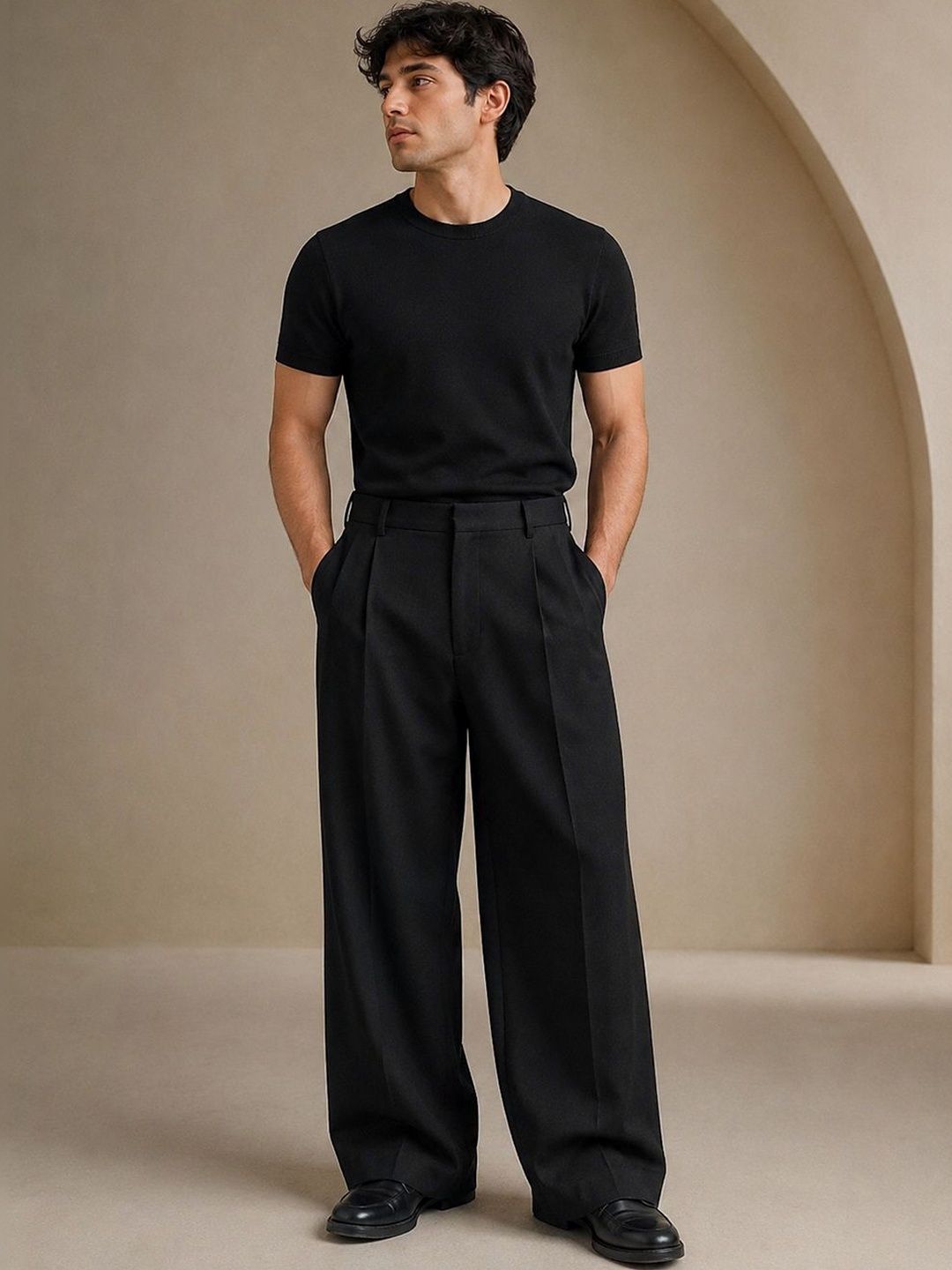 SENDIPO Men Smart High-Rise Easy Wash Pleated Trousers-image-31