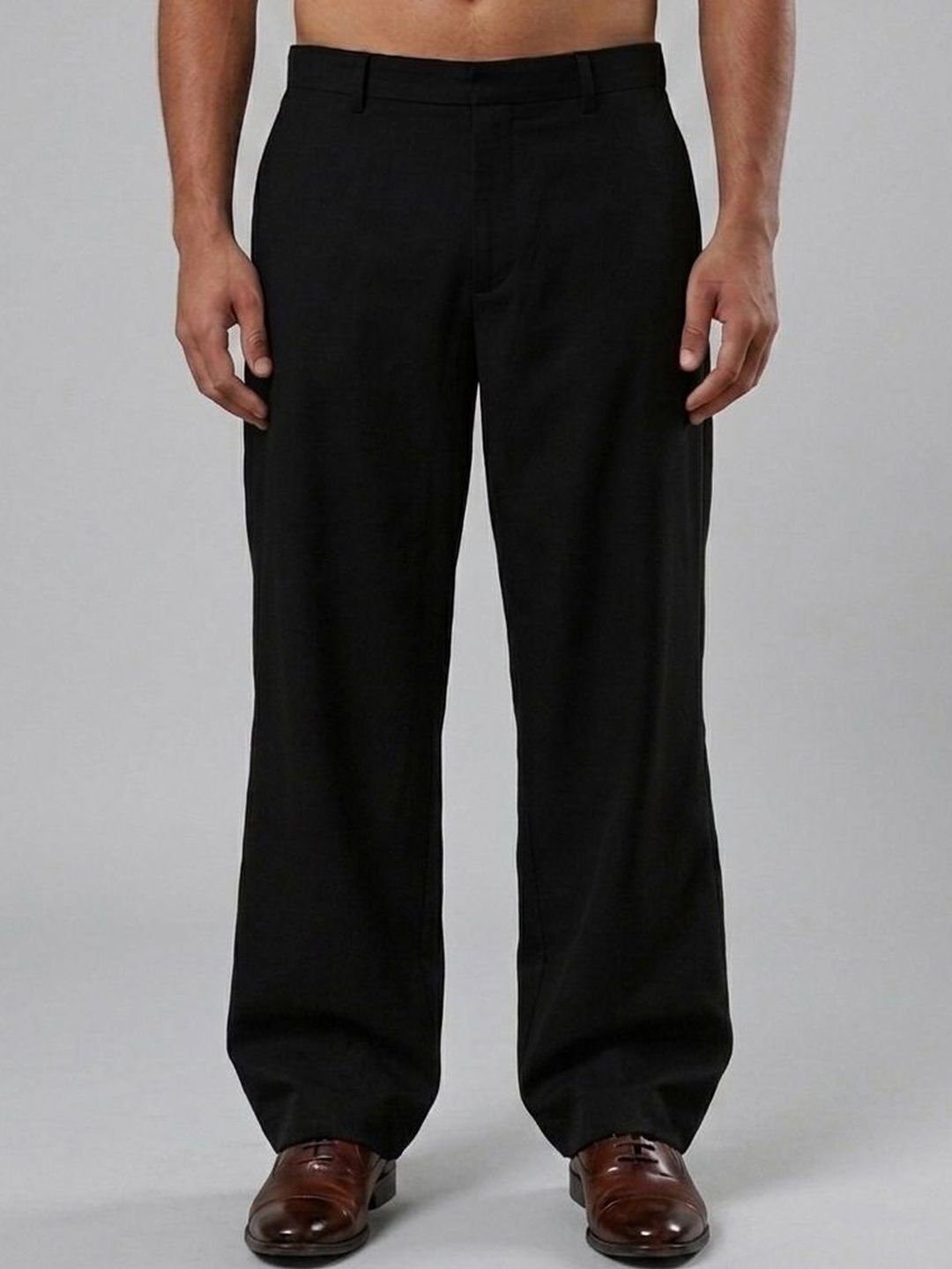 Roadster Men Relaxed Straight Leg Easy Wash Trousers-image-13