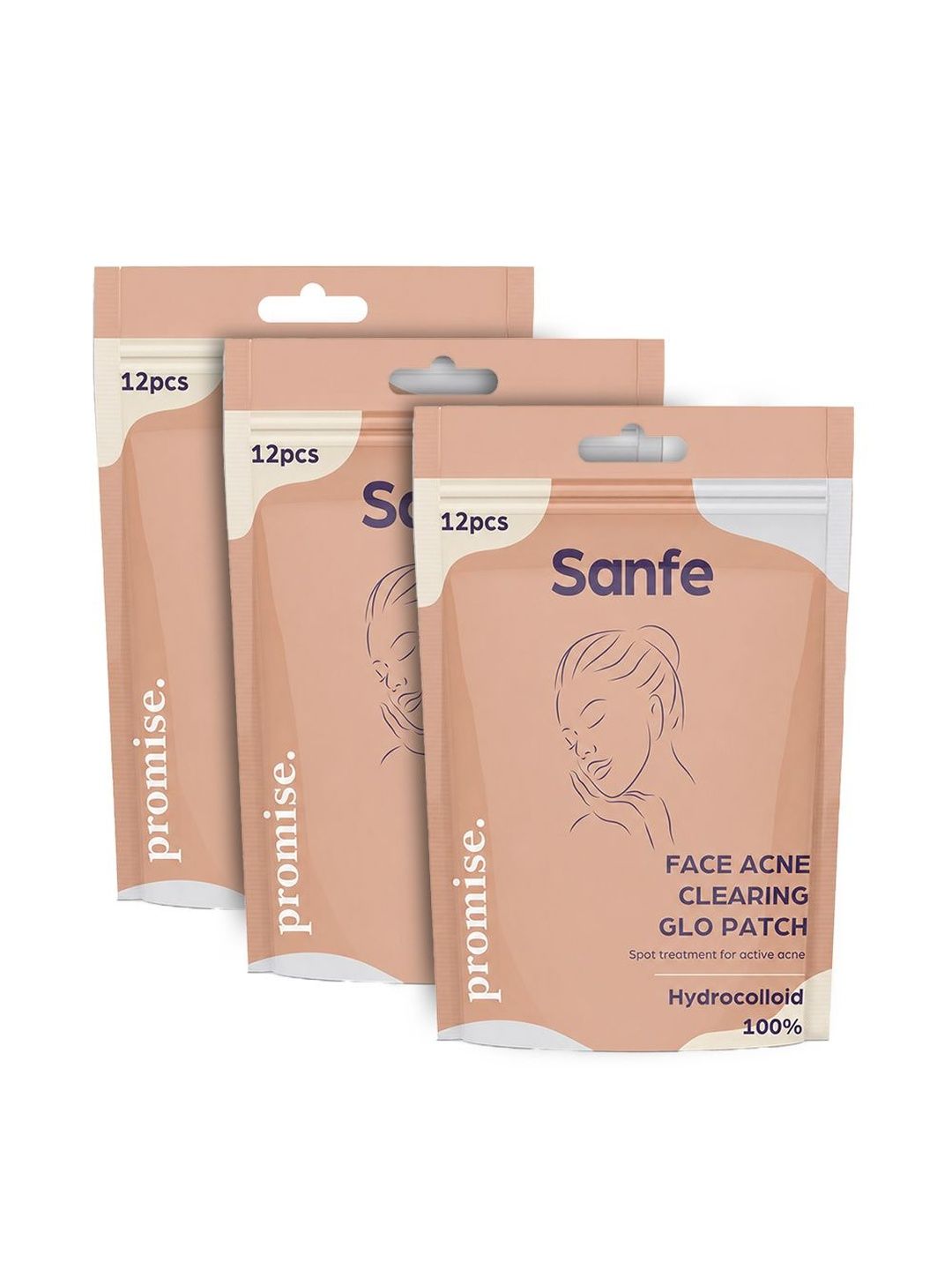 Sanfe Set Of 3 Face Acne Clearing Glo Patch - 12 Pcs Each-picture-30