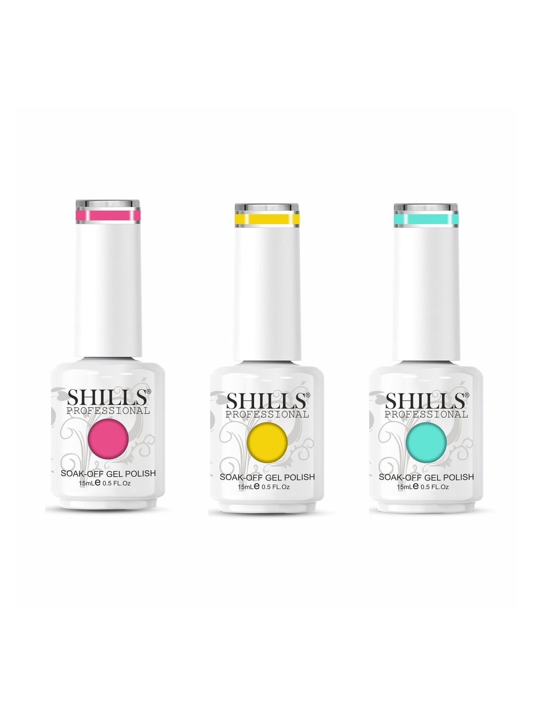 shills professional Set Of 3 Long Lasting Soak Of Gel Nail Polish - 15 ml Each-picture-20