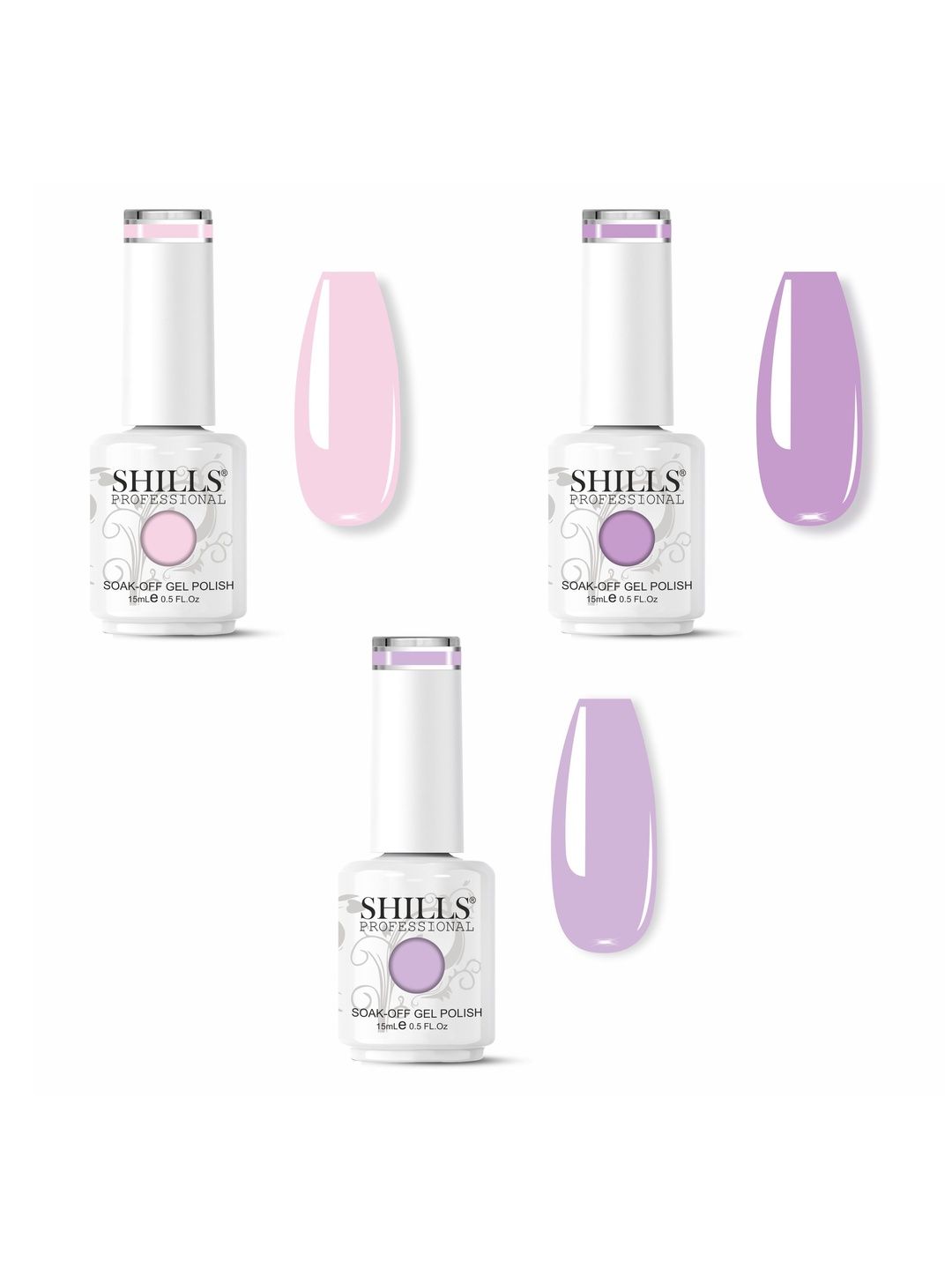 shills professional Set Of 3 Long Lasting Soak Of Gel Nail Polish - 15 ml Each-picture-31