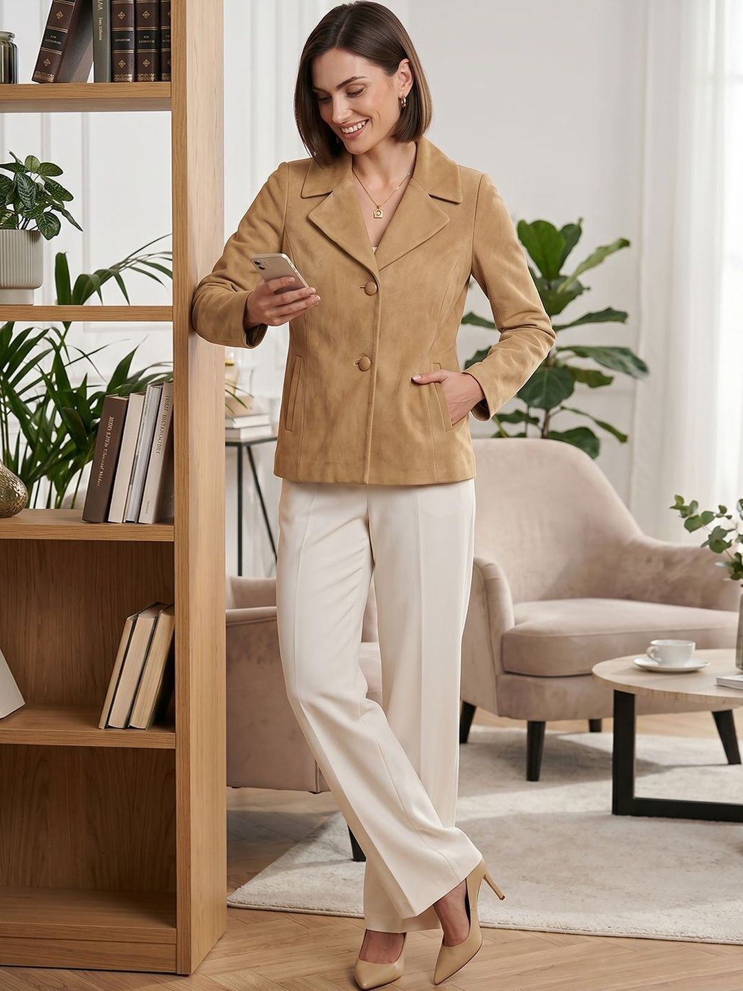 GFO Notched Lapel Single-Breasted Tailored Fit Casual Blazers