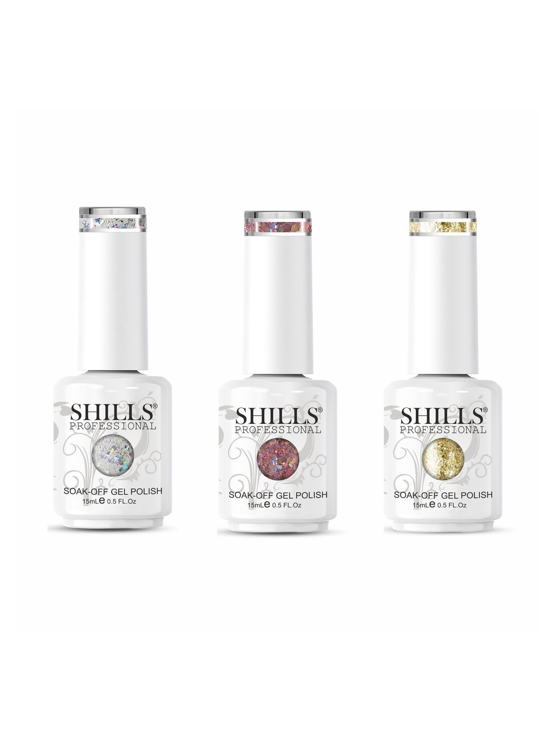 shills professional Set Of 3 Long Lasting Soak Of Gel Nail Polish - 15 ml Each-picture-22