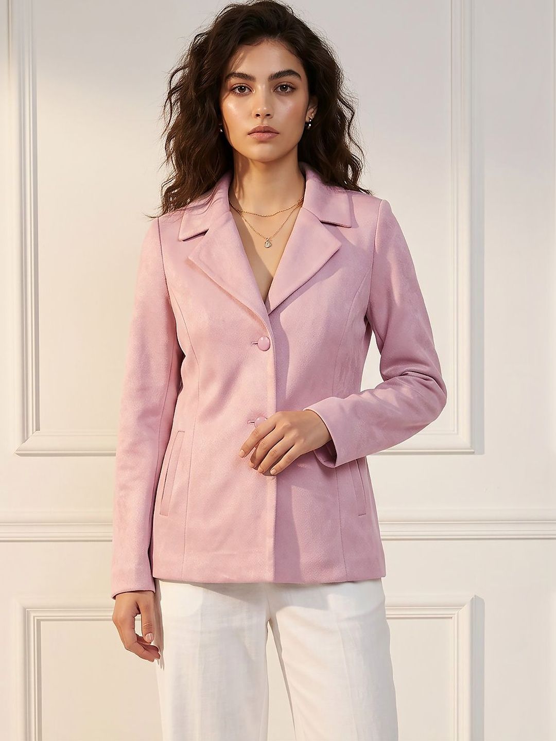 Navsha Notched Lapel Single-Breasted Tailored Fit Blazers