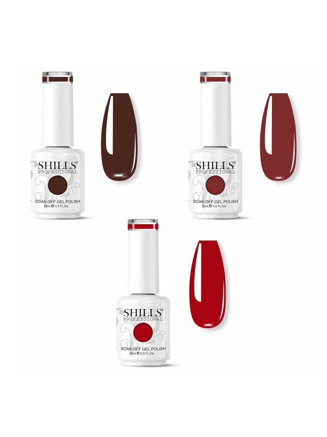 shills professional Set Of 3 Long Lasting Soak Of Gel Nail Polish - 15 ml Each-picture-19