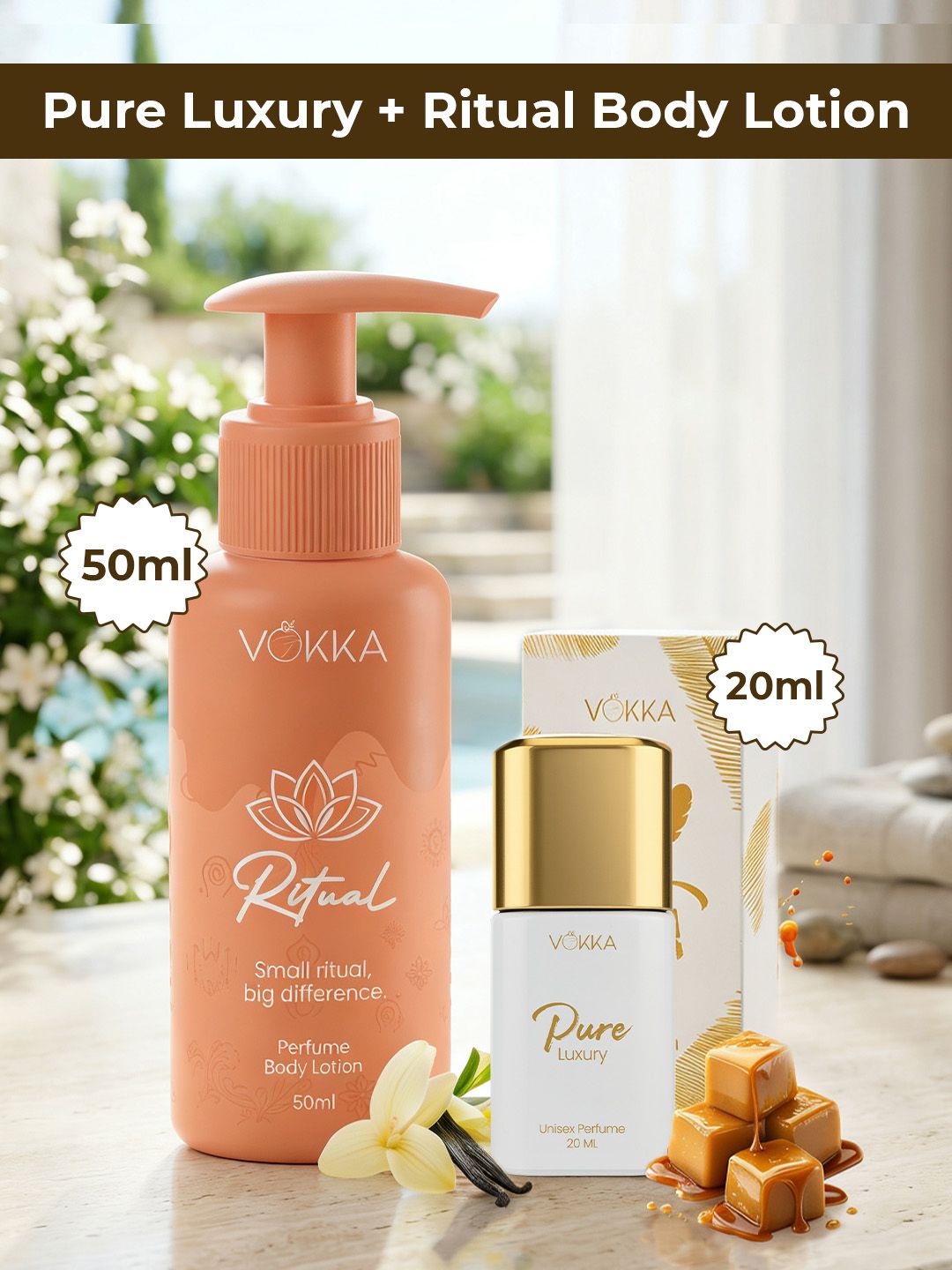 VOKKA Set Of 2 Pure Luxury Perfume - 20 ml & Ritual Perfume Body Lotion - 50 ml-picture-19