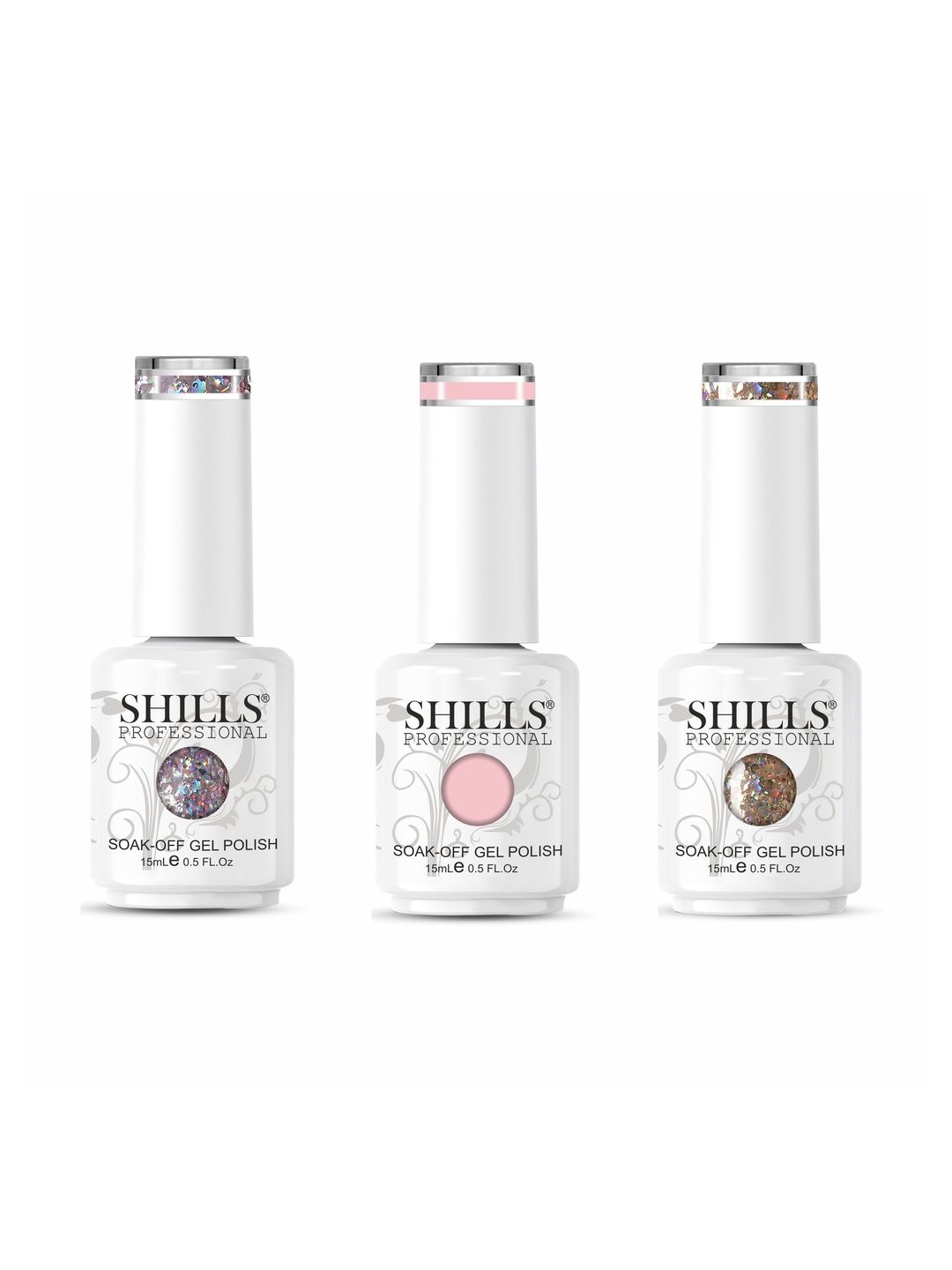 shills professional Set Of 3 Long Lasting Soak Of Gel Nail Polish - 15 ml Each-picture-27