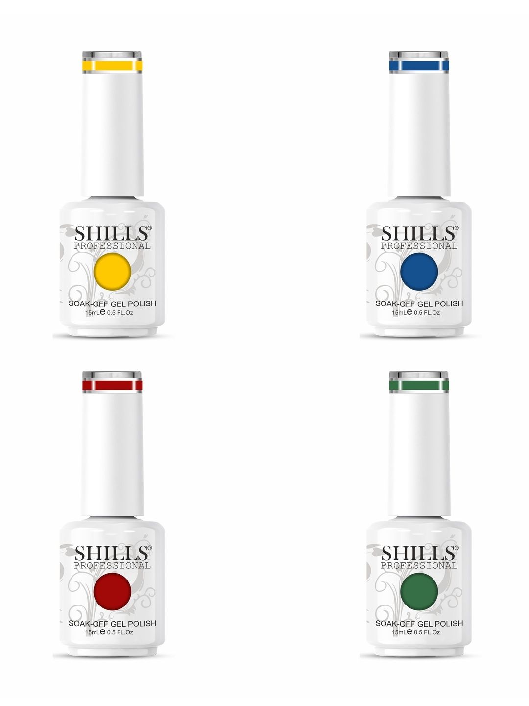 shills professional Set Of 4 Long Lasting Soak Of Gel Nail Polish - 15 ml Each-picture-20