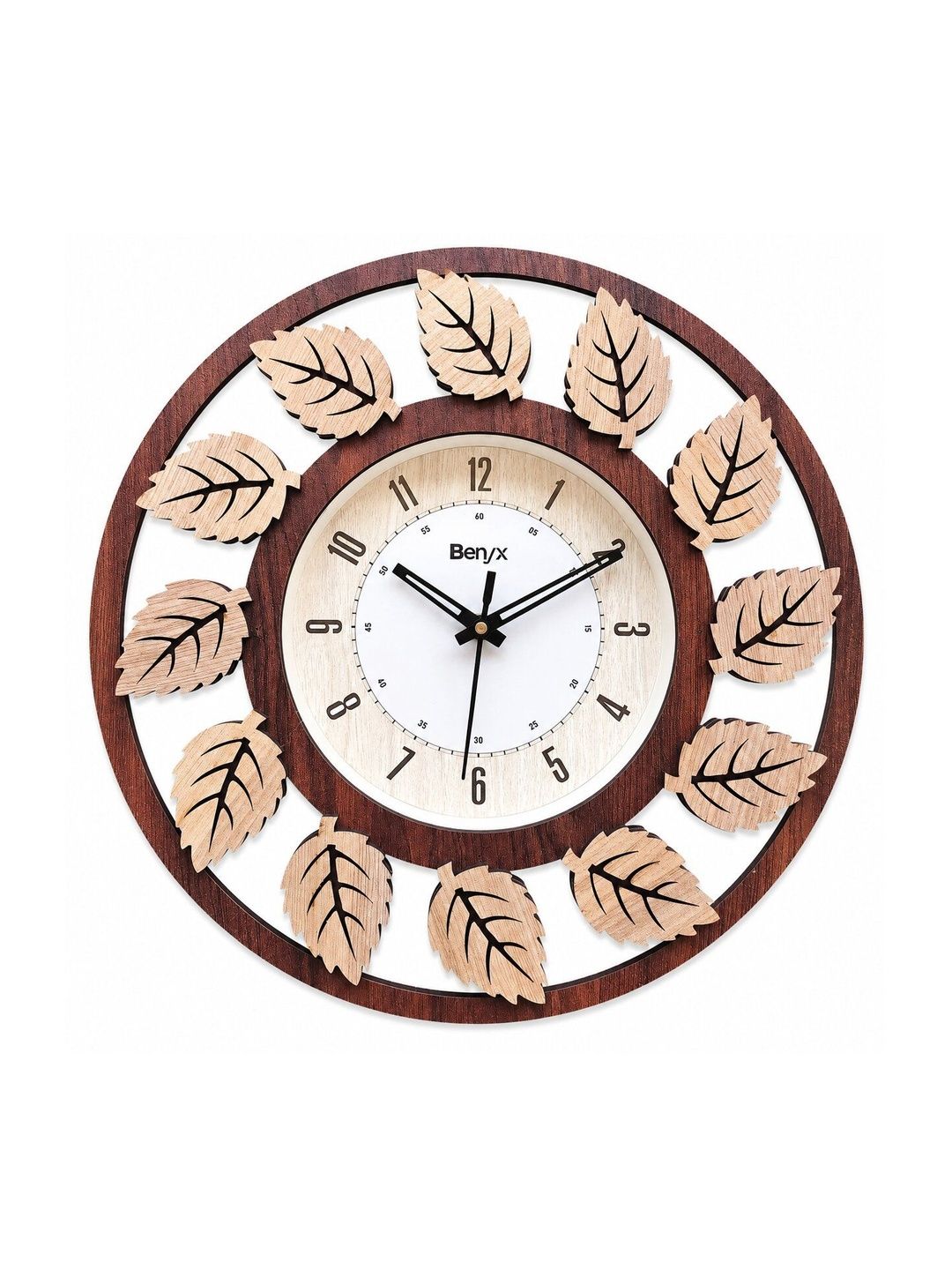 BERYX Coffee Brown Textured Contemporary Wall Clock-image-32