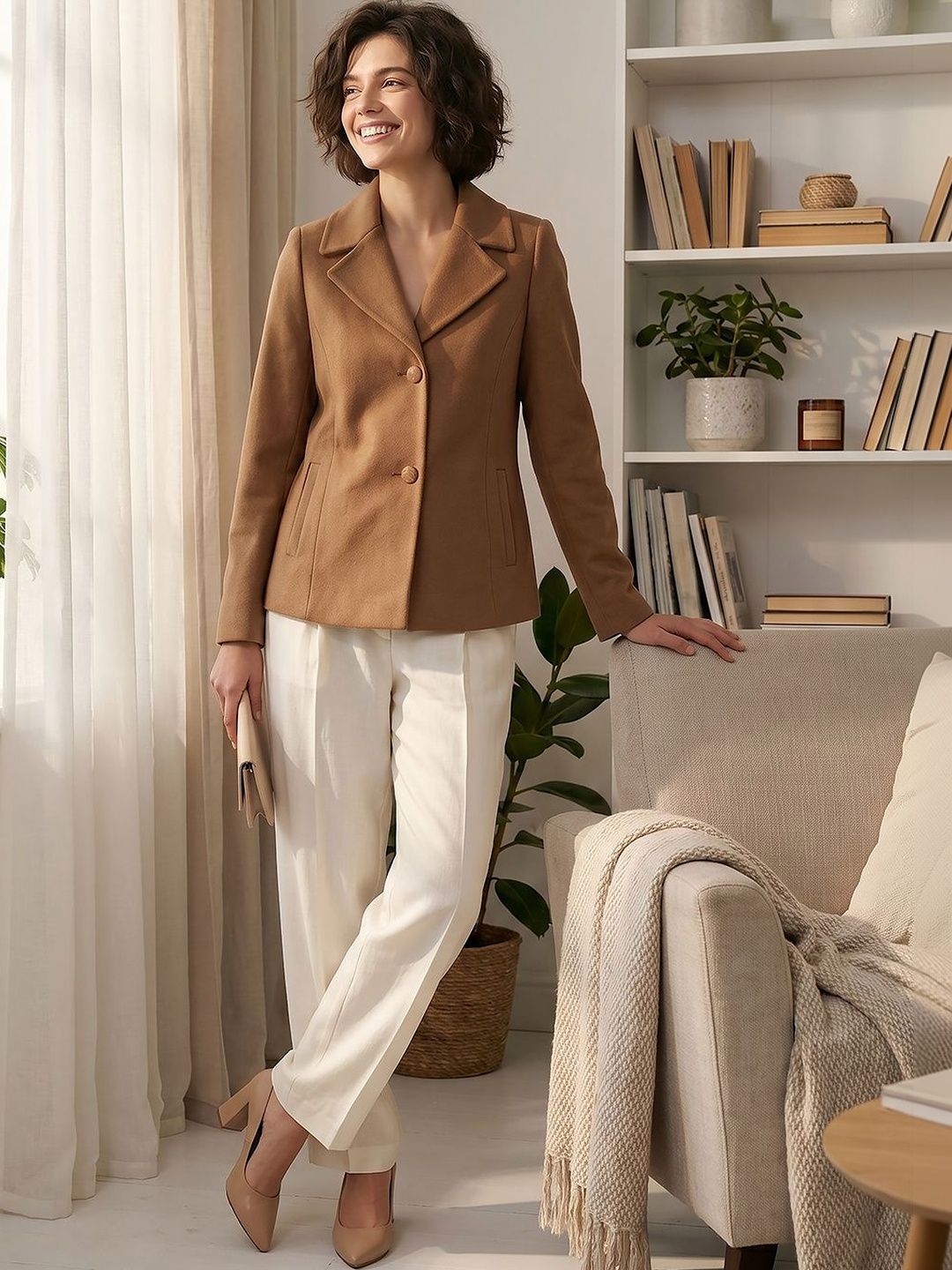Navsha Notched Lapel Single-Breasted Tailored Fit Blazers