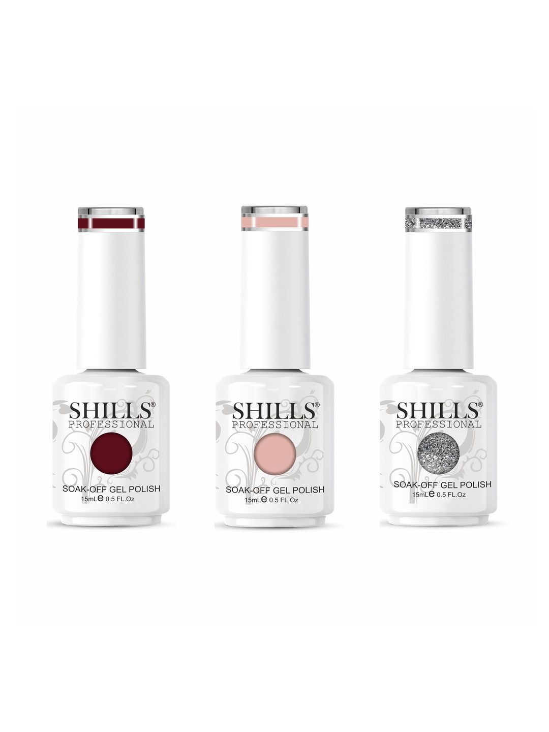 shills professional Set Of 3 Long Lasting Soak Of Gel Nail Polish - 15 ml Each-picture-34
