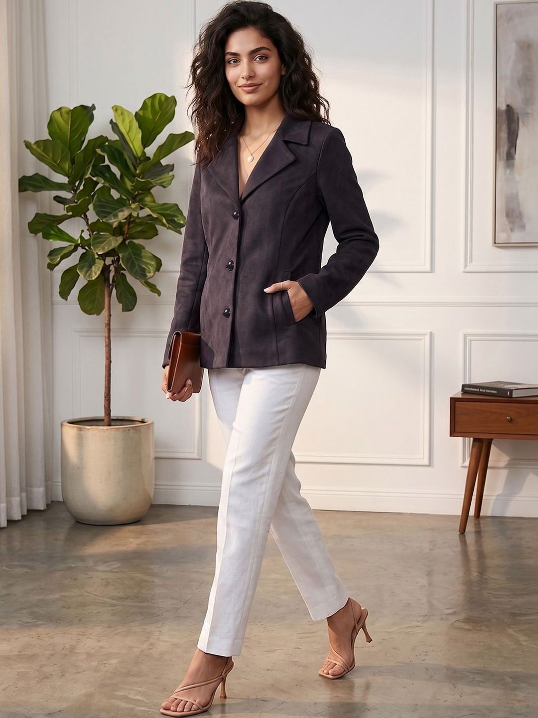 GFO Notched Lapel Single-Breasted Tailored Fit Casual Blazers