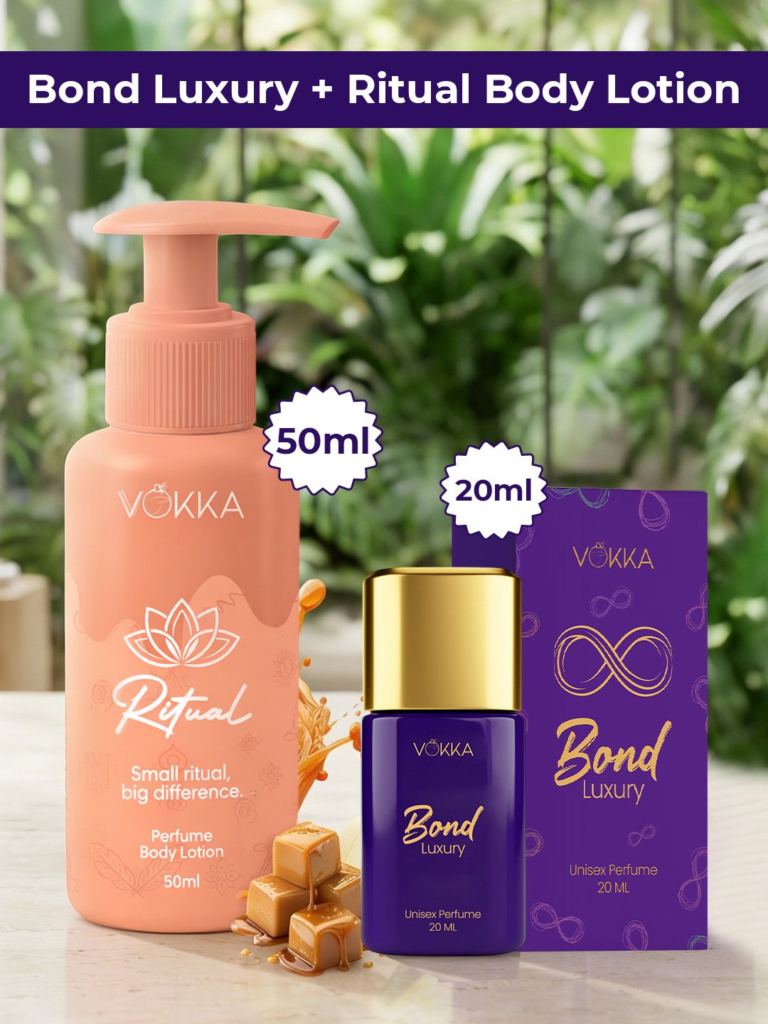 VOKKA Set Of 2 Bond Luxury Perfume - 20 ml & Ritual Perfume Body Lotion - 50 ml-picture-18