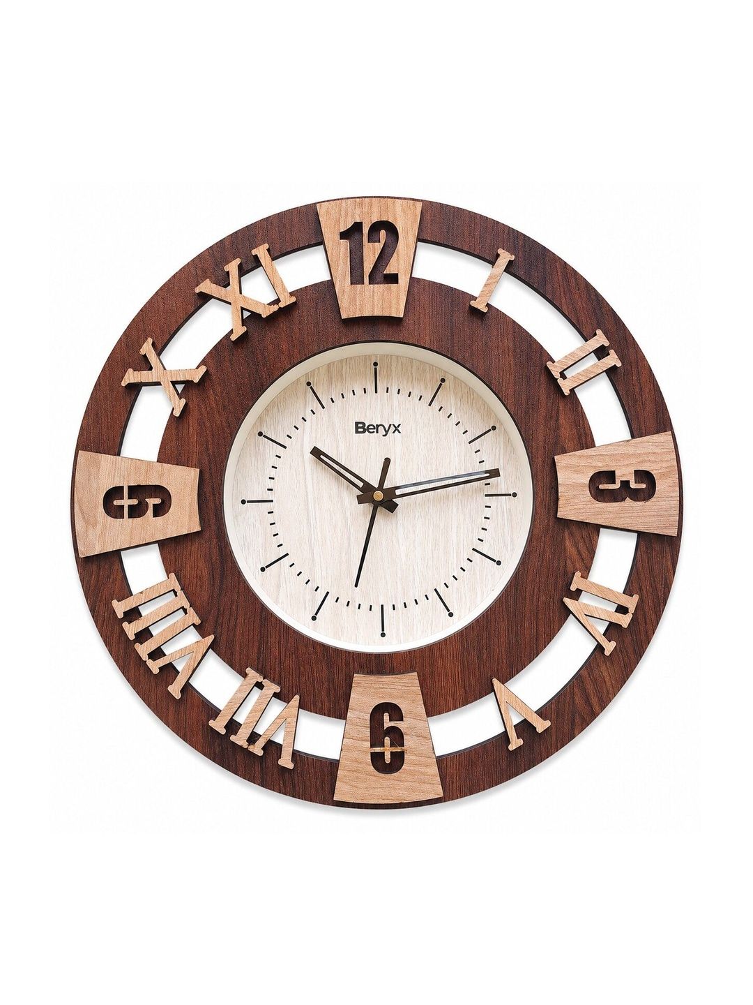 BERYX Coffee Brown Textured Wall Clock-image-7
