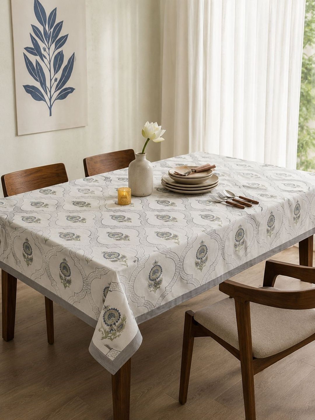 Bedbathandbliss Multicoloured Cotton 6-Seater Table Cover-picture-58