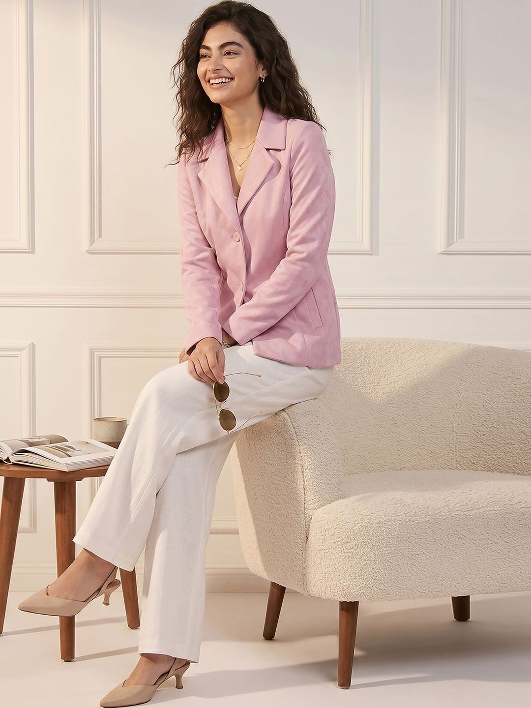 Navsha Notched Lapel Single-Breasted Tailored Fit Blazers