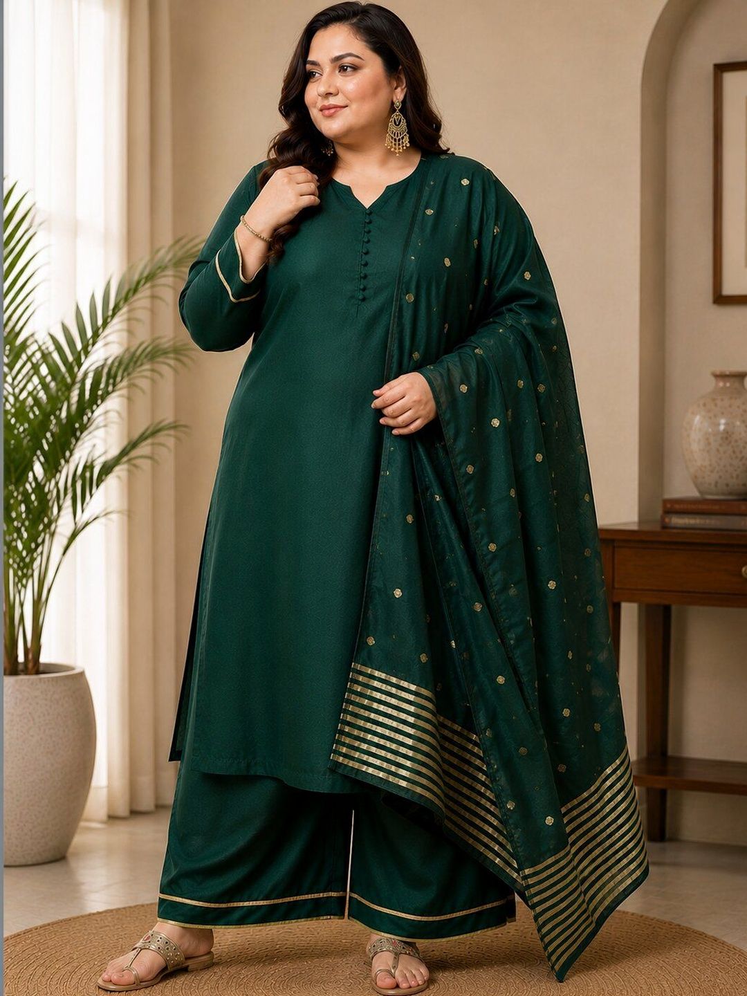 Chhipa Prints Women Ethnic Motifs Regular Kurta with Palazzos & With Dupatta-picture-50