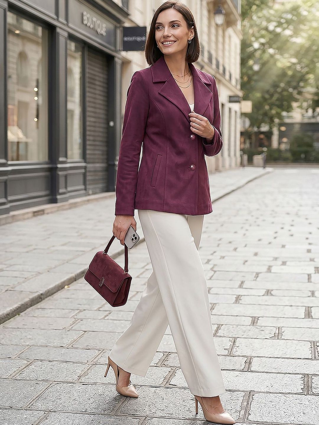 GFO Notched Lapel Single-Breasted Tailored Fit Casual Blazers