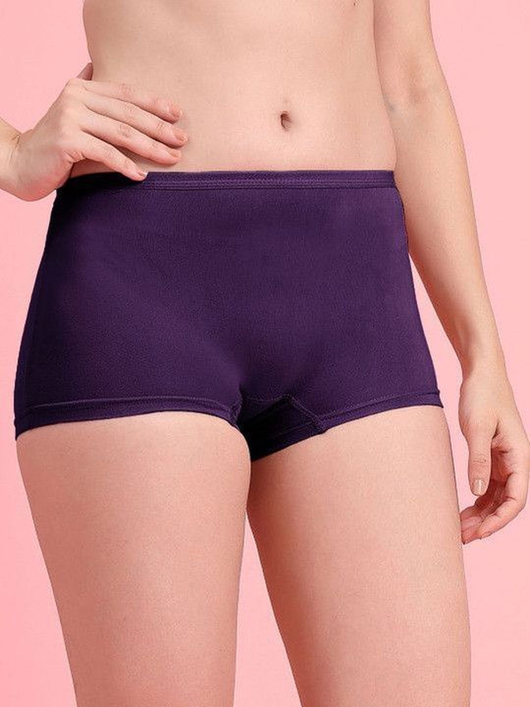 Khwaish Store Girls Pack of 3 Seamless Assorted Cotton Blend Boxer-Style Briefs-picture-19
