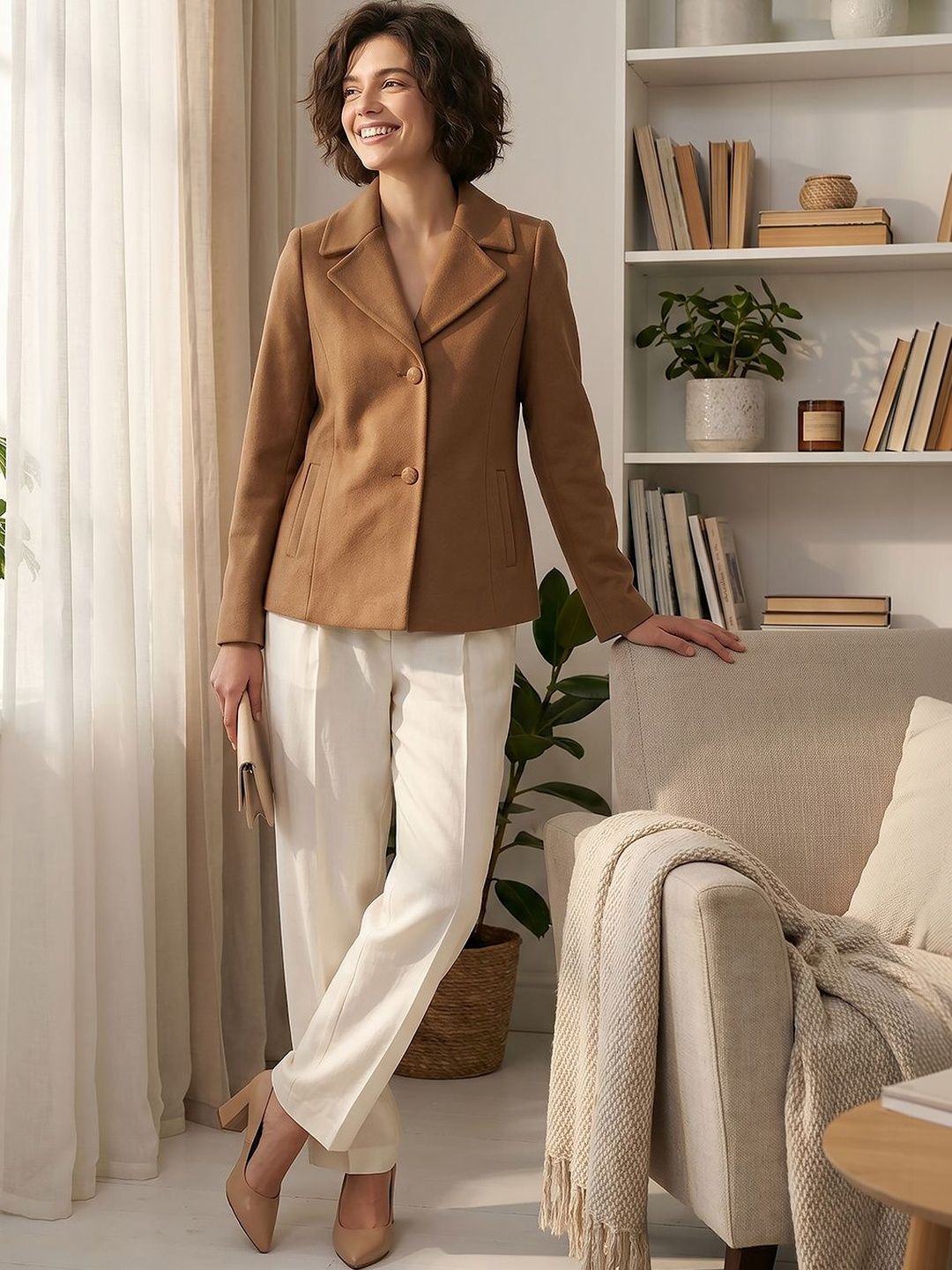 GFO Notched Lapel Single-Breasted Tailored Fit Casual Blazers