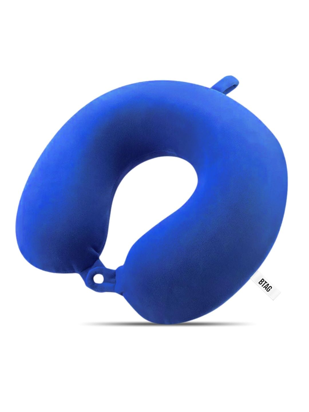 BTfash Blue Memory Foam Filled Polyester Travel Pillow-image-4