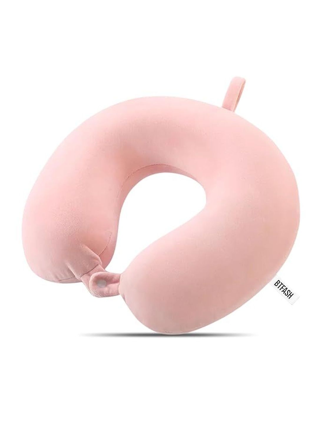 BTfash Pink Memory Foam Filled Polyester Travel Pillow-image-40