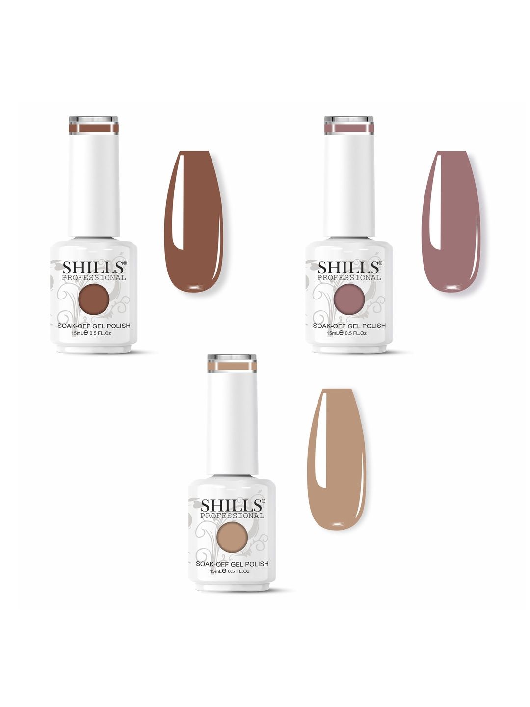 shills professional Set Of 3 Long Lasting Soak Of Gel Nail Polish- 15ml Each- Shade - 051-picture-16
