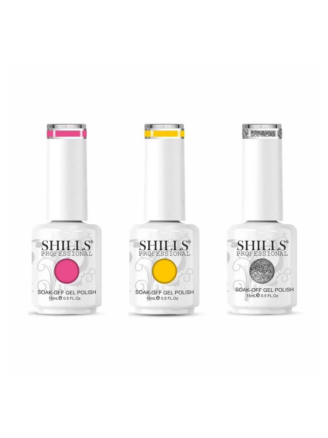 shills professional Set Of 3 Long Lasting Soak Of Gel Nail Polish - 15 ml Each-picture-15