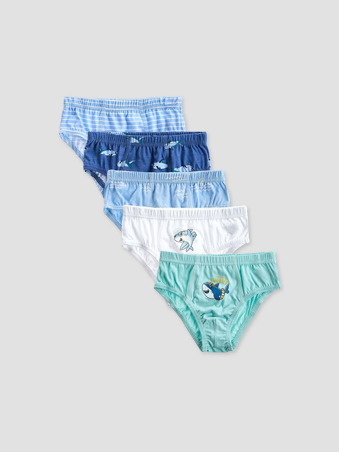 Juniors by Babyshop Boys Pack of 5 Printed Assorted Cotton Bikini-picture-12