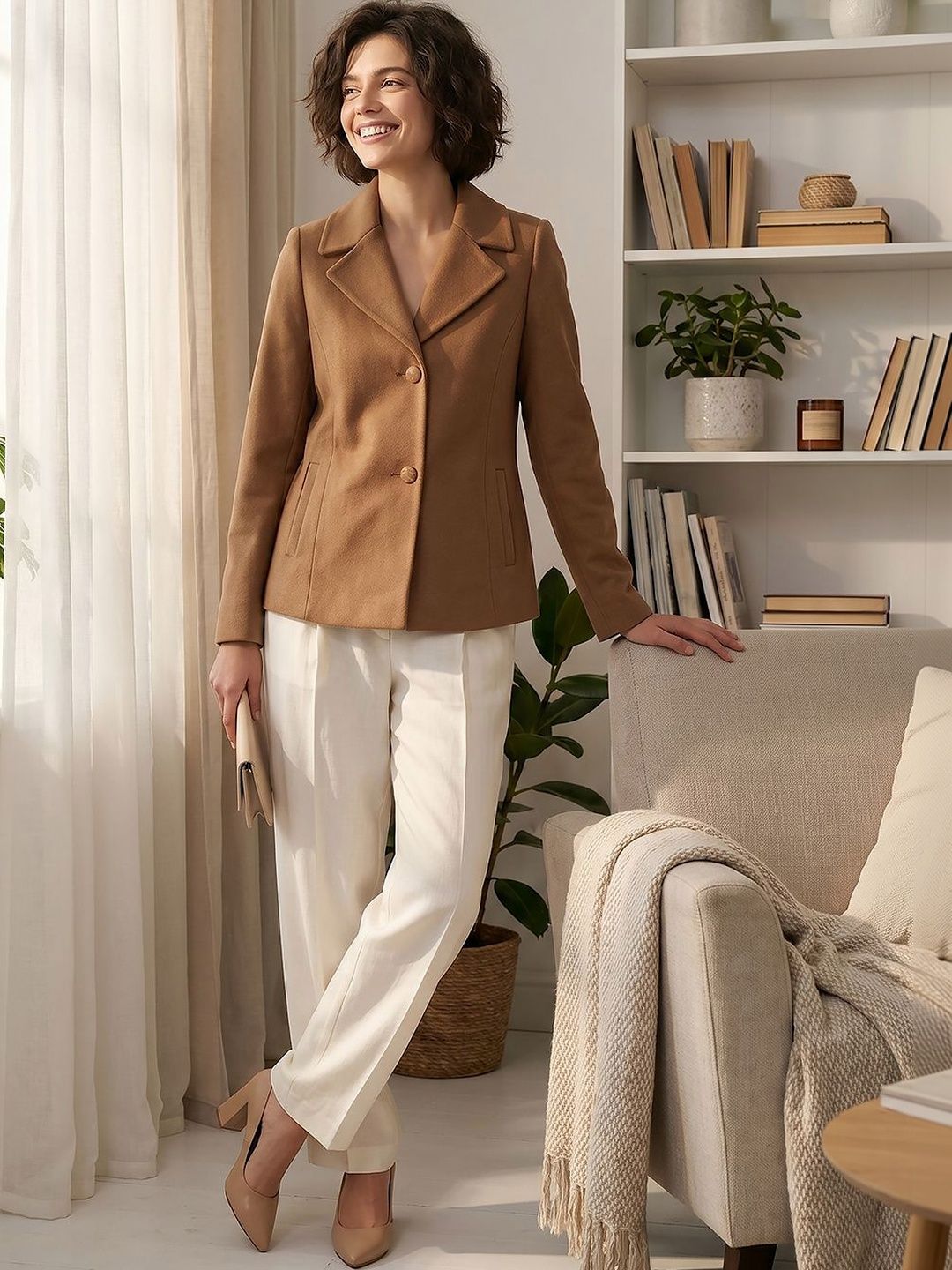 GFO Notched Lapel Single-Breasted Tailored Fit Casual Blazers