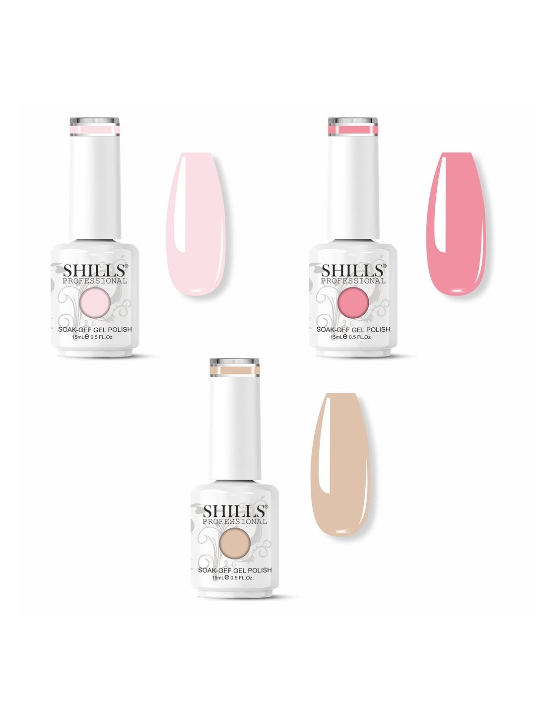 shills professional Set Of 3 Long Lasting Soak Of Gel Nail Polish - 15 ml Each-picture-30