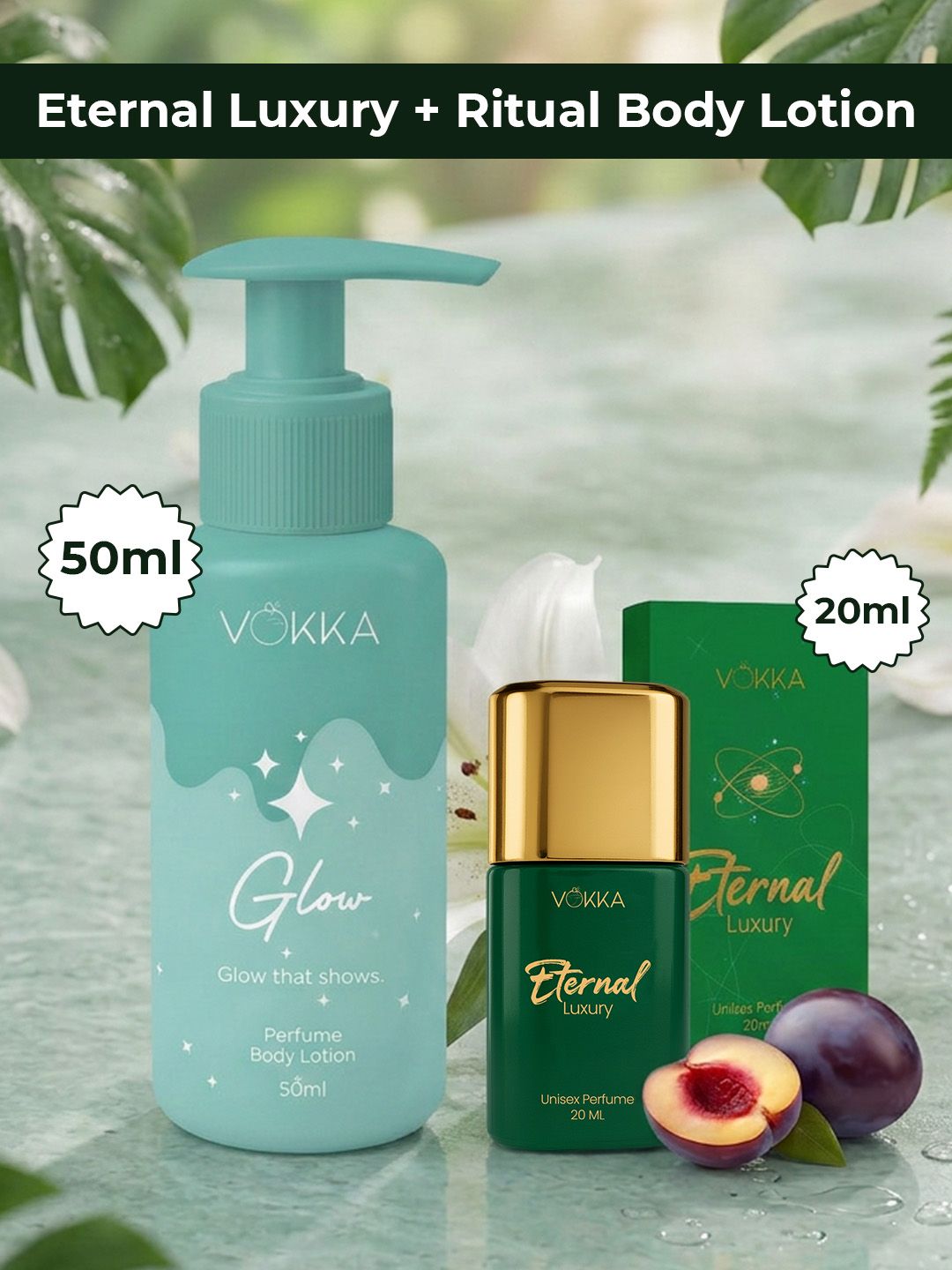 VOKKA Set Of 2 Eternal Luxury Perfume - 20 ml & Glow Perfume Body Lotion - 50 ml-picture-26