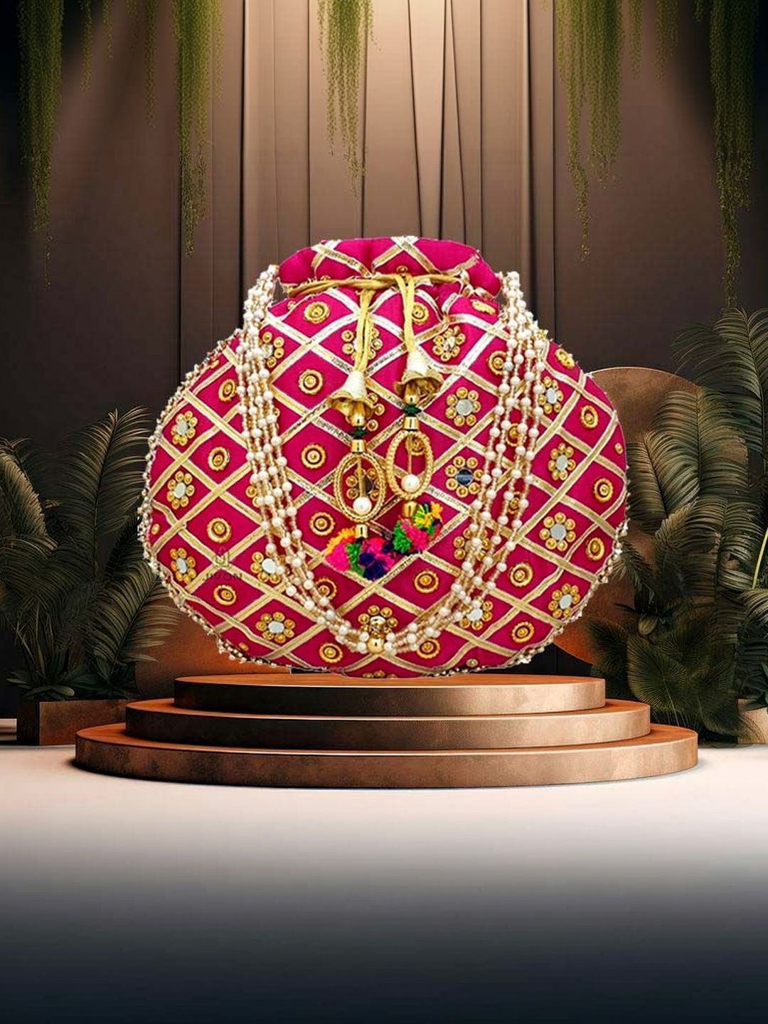 JIVON Embroidered Embellished Potli Clutch-picture-20